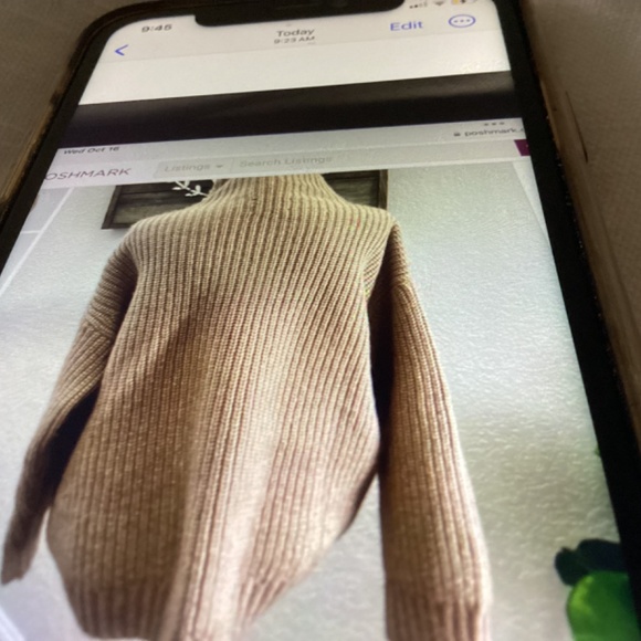 Anine Bing Sydney Alpaca wool blend turtleneck sweater beige tan size XS - Picture 8 of 8